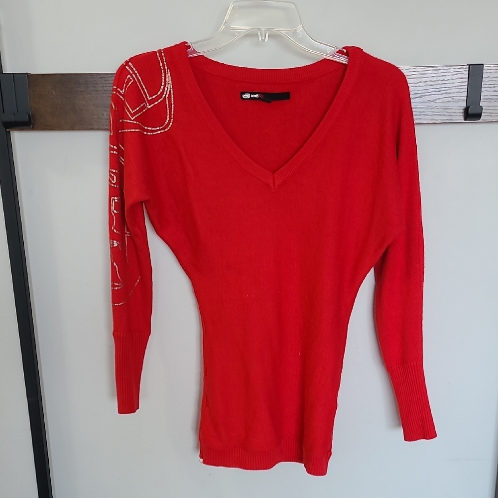Vtg Ecko Red Gold Logo Rhino Winter Vivid Sweater